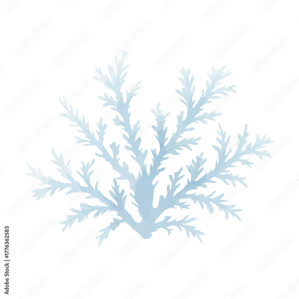 Fototapeta premium Frosty Winter Branch in Watercolor Style