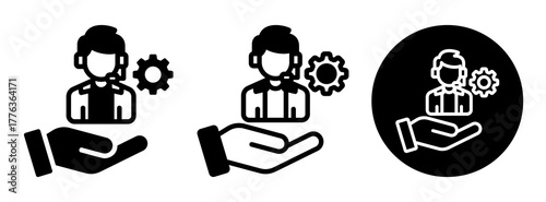 Customer Support Icon Collection Glyph & Mixed Style