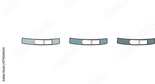 Abstract illustration of three horizontal stripes with varying shades of blue, modern graphic design