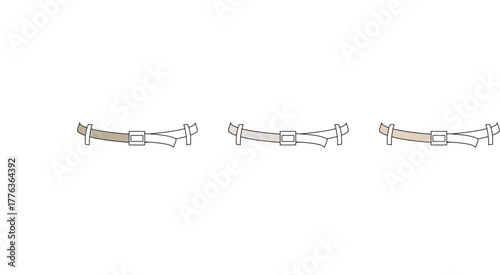 Three Beige Braces Simple Illustration of Clothing Accessories