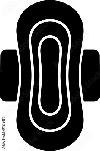 Menstrual pad icon in flat style. Feminine hygiene product symbol showing sanitary pad, absorbent napkin, period protection and women’s care vector illustration isolated on transparent background.