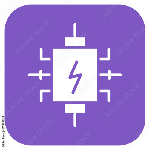 Capacitor icon vector image. Can be used for Electrician Tools.