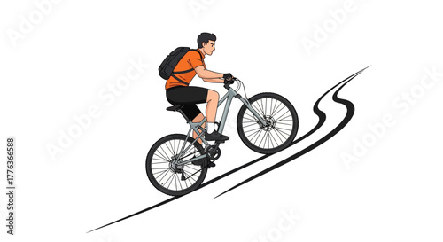 Dynamic illustration showing a flexible woman in a complete gymnastic split with upward-reaching arms, embodying fitness and agility