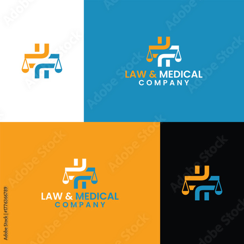 Law and medical logo designs. Law and attorney logo. medical logo designs.
