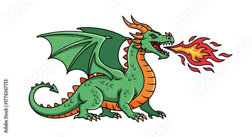 Dragon Fire Breath Mythical Creature Illustration