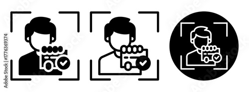 Identity Verification Icon Collection Glyph & Mixed Style