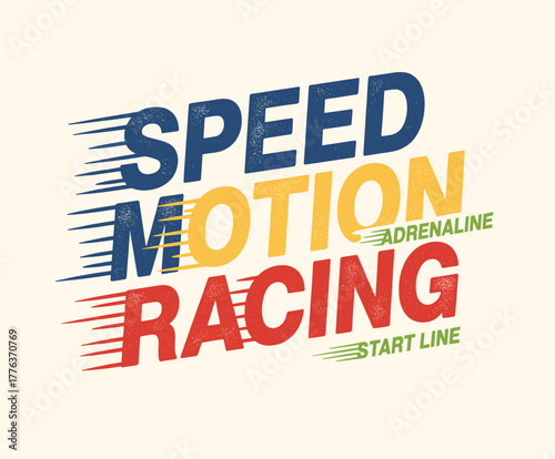 High Speed Vehicle T-Shirt Graphic. Car print design for t shirt print, poster, sticker, background and other uses. Road speed graphic print. Full speed racing club.