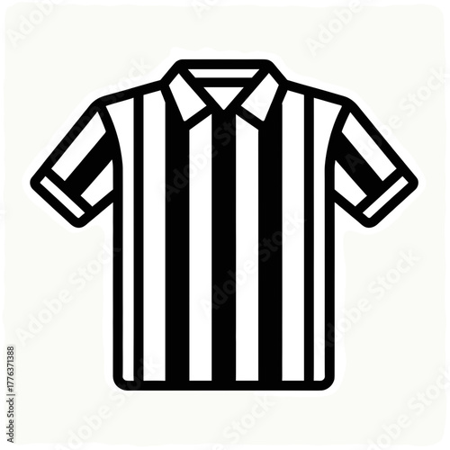 Referee jersey icon in black outline, Super Bowl sports official and game rule concept