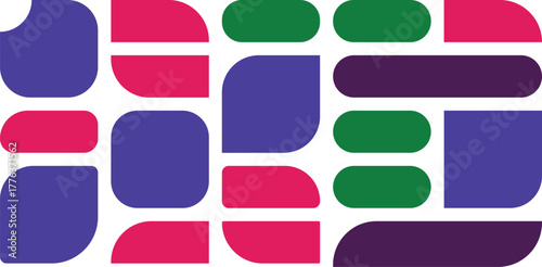 A vibrant arrangement of colorful geometric shapes, creating an eye-catching and modern abstract design