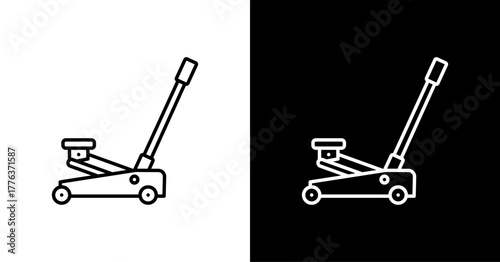 Car Jack  White Icon Set Design