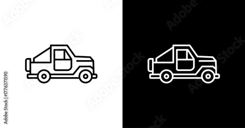 Convertible Top  White Icon Set Design