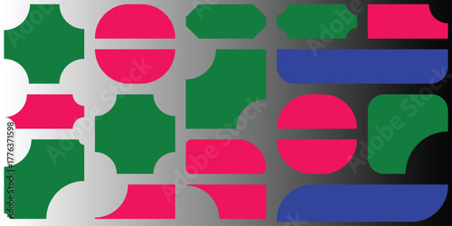 A vibrant arrangement of colorful geometric shapes, creating an eye-catching and modern abstract design