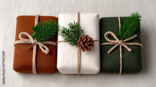 Elegant Eco-Friendly Gift Wrapping with Pine Branches and Natural Twine