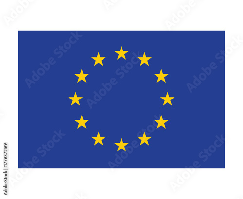 European Union Flag National Europe Flag Emblem Symbol Icon Vector Illustration Abstract Design Element
