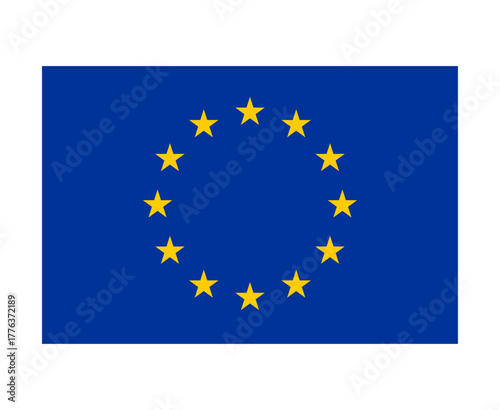 European Union Flag National Europe Flag Emblem Symbol Icon Vector Illustration Abstract Design Element