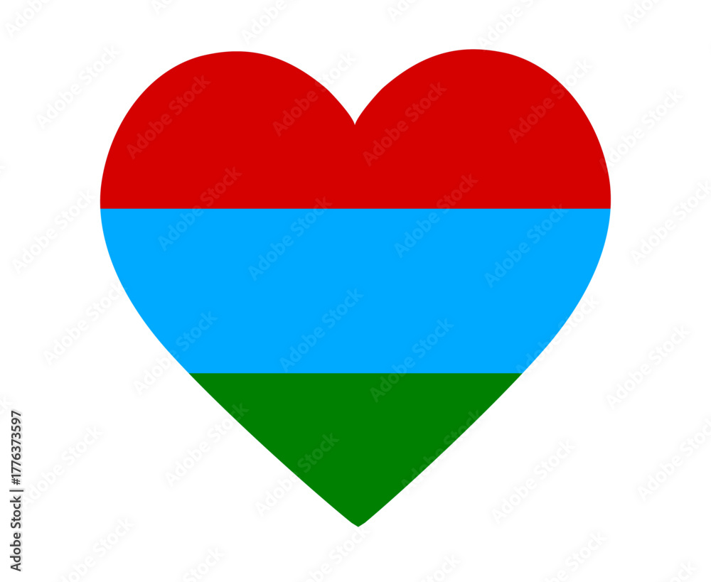 Fototapeta premium Karelia National Europe Flag Heart Emblem Symbol Icon Vector Illustration Abstract Design Element