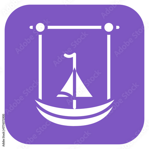 Swinging Ship icon vector image. Can be used for Amusement Park.