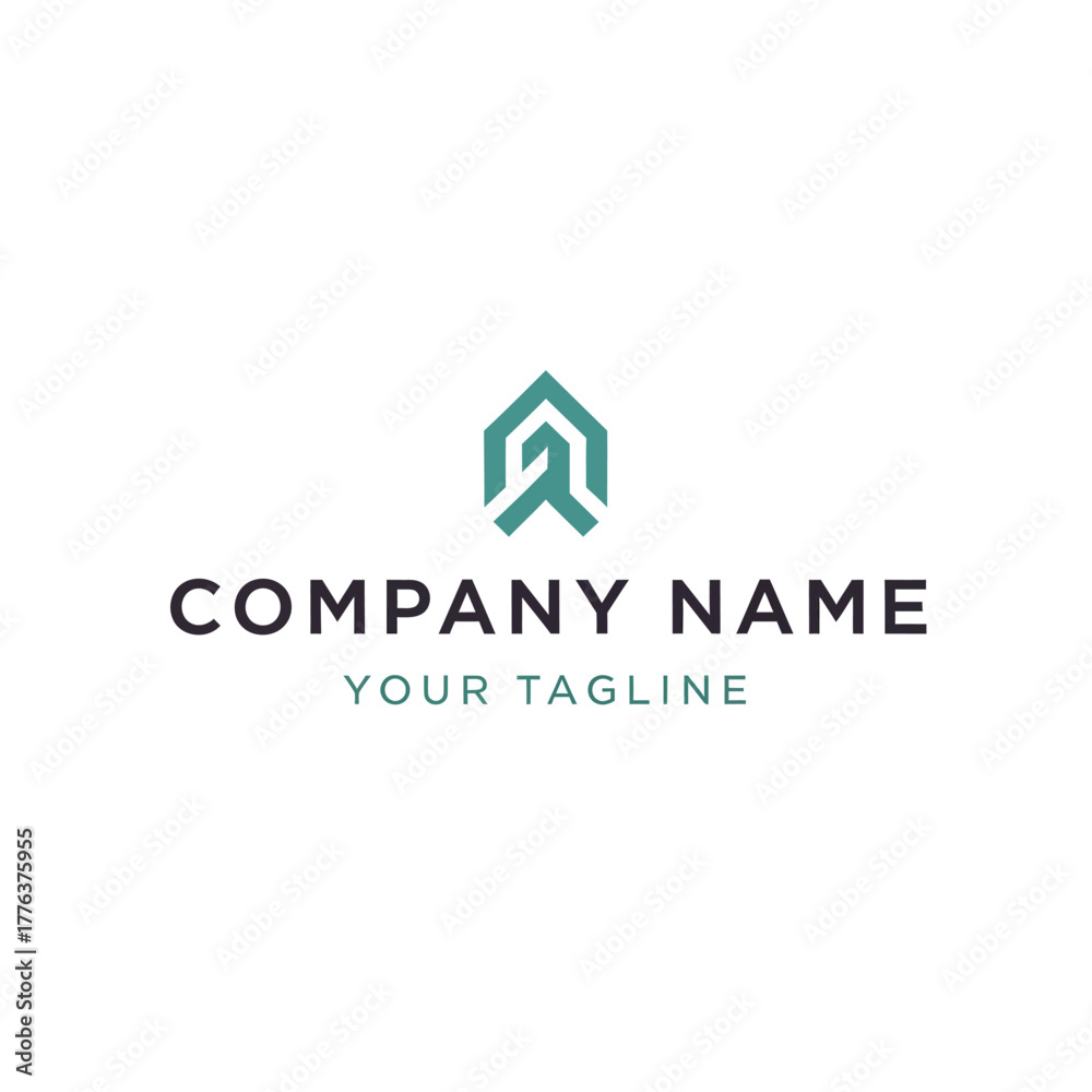 Fototapeta premium Modern logo design with abstract geometric shape.