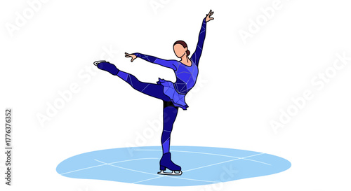 Figure skater performing a graceful spin on the ice, showcasing athleticism and elegance