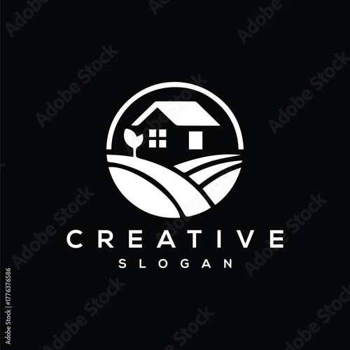 Simple modern home house or real estate logo design Home Vector logo