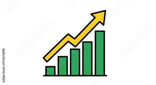 Upward trend growth chart icon