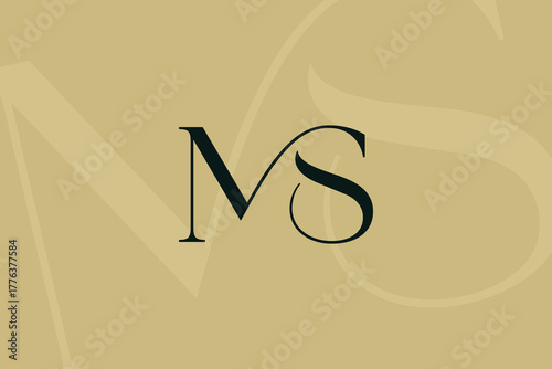 MS or SM letter logo icon design. Classic style luxury initials monogram.