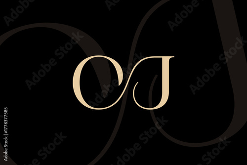 OJ or JO letter logo icon design. Classic style luxury initials monogram.