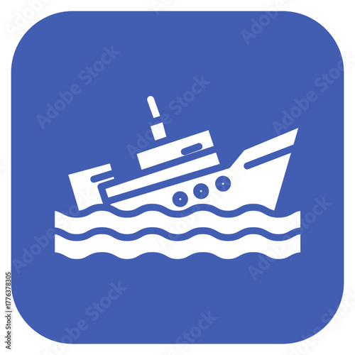 Ship Sinking icon vector image. Can be used for Ocean.