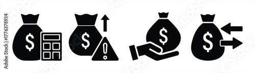 Money Bag Finance Icon Set