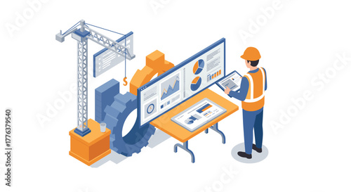 Construction project planning with isometric technology and data analysis