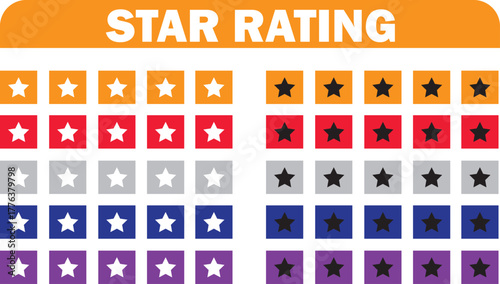 Set of review us, rate us, Set of Rating meter, customer online satisfaction feedback rating meter, customer online satisfaction meter, satisfaction level bar for customer feedback online, e-commerce,