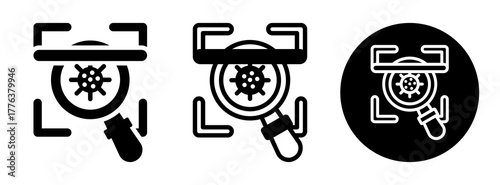Virus Scan Icon Collection Glyph & Mixed Style