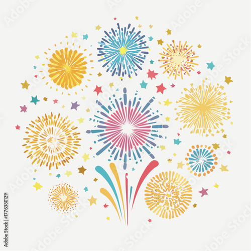 Festive Fireworks Display A Colorful Celebration of Joy and New Beginnings, Perfect for Any Occasion