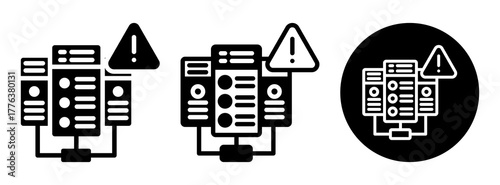 Server Down Icon Collection Glyph & Mixed Style
