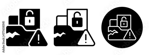 Data Leak Icon Collection Glyph & Mixed Style