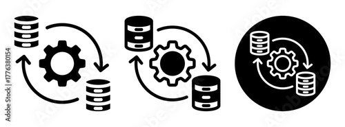 Data Sync Icon Collection Glyph & Mixed Style