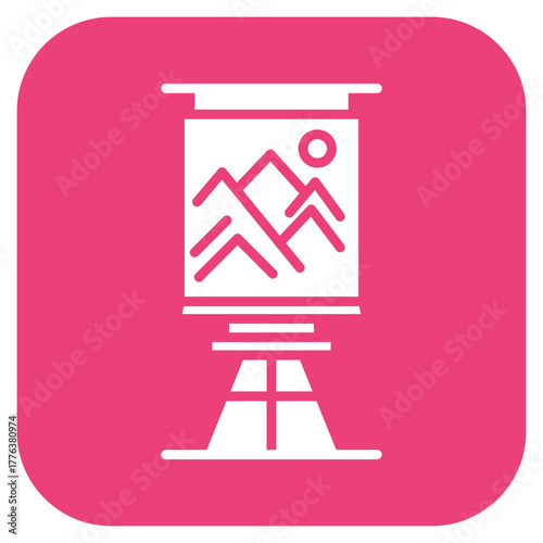 Exhibit Design icon vector image. Can be used for Art and Craft Supplies.