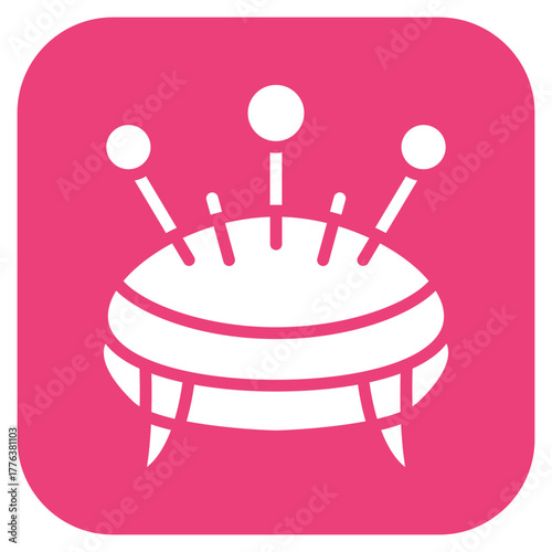 Pin Cushion icon vector image. Can be used for Art and Craft Supplies.