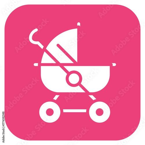 Stroller icon vector image. Can be used for Baby Shower.
