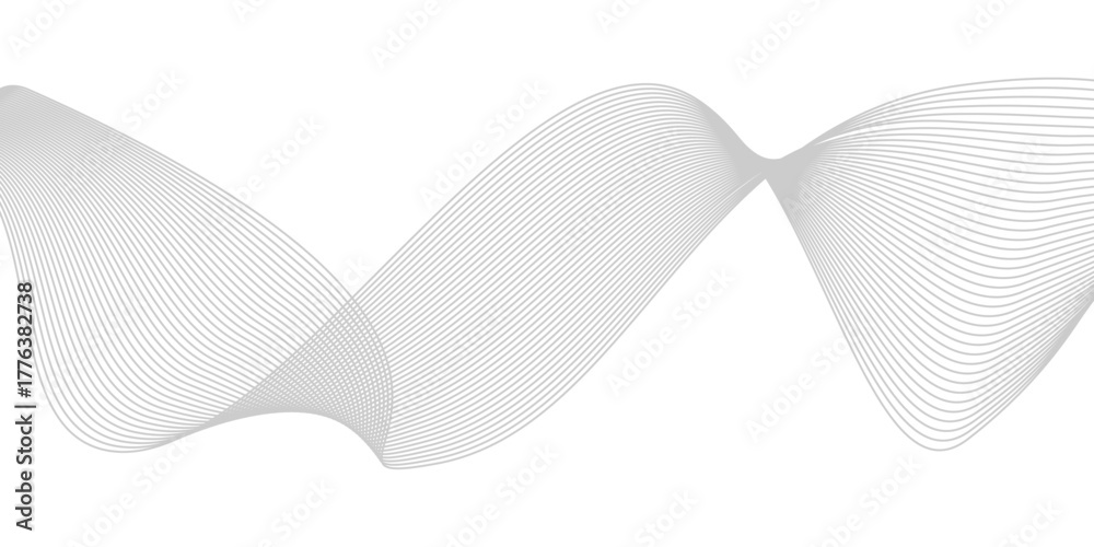 Fototapeta premium Abstract gray wave line vector background.3D wave lines pattern smooth curve flowing dynamic. abstract wave line. Digital frequency equalizer