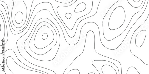 Abstract topographic contours map background. modern design with white background and black wave lines. Topo contour map design