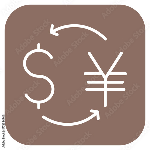 Dollar to Yen Convert icon vector image. Can be used for Trading.