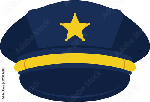 Police officer cap symbol star uniform accessory law enforcement vector
