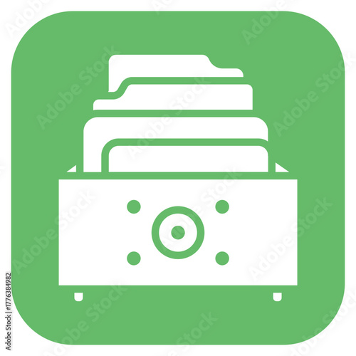 Files in Drawer icon vector image. Can be used for Trading.