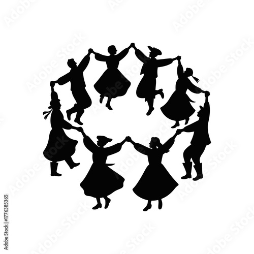 dancers holding hands in circle