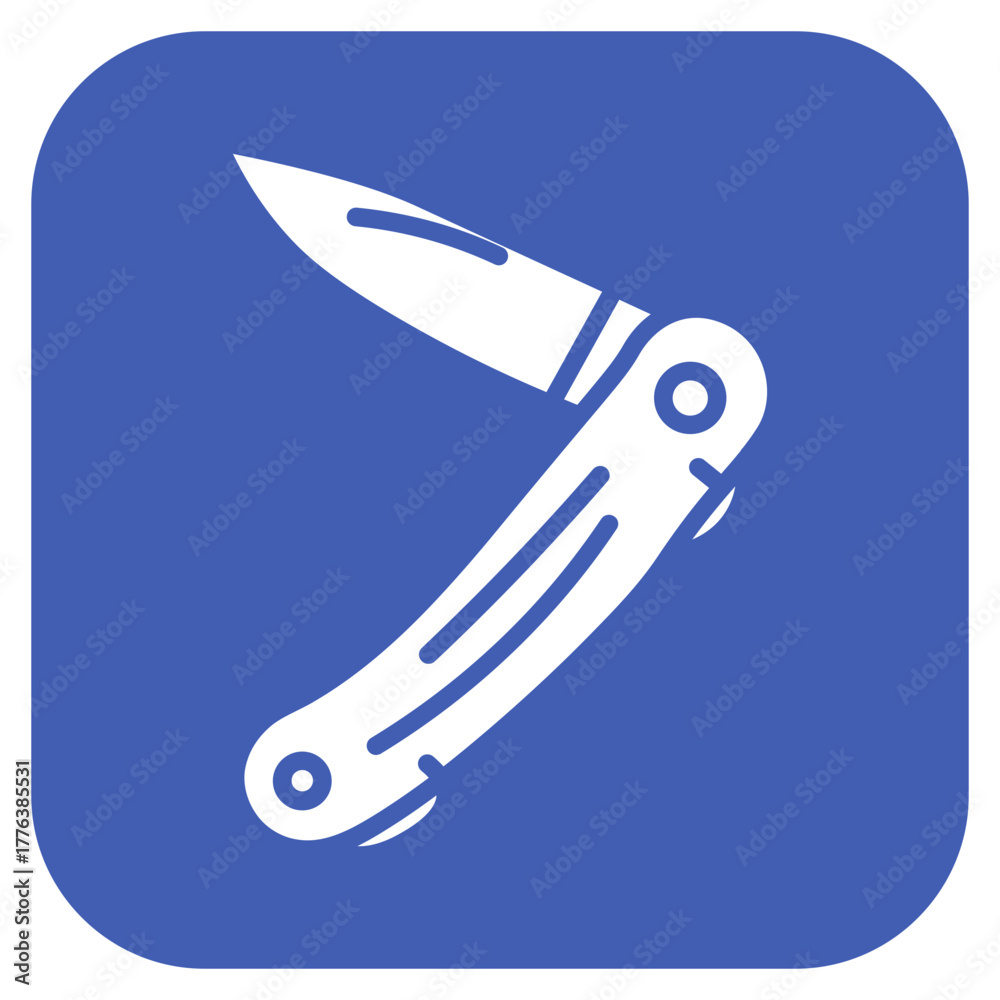 Naklejka premium Pocket Knife Line Color Icon