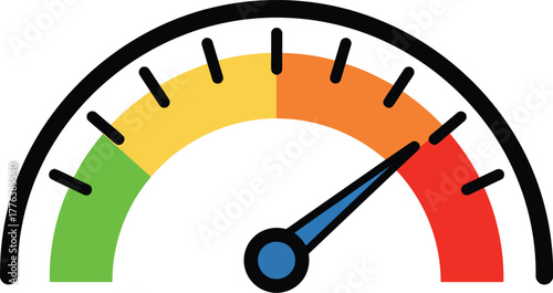 Performance meter gauge red indicator speedometer indicator gauge vector