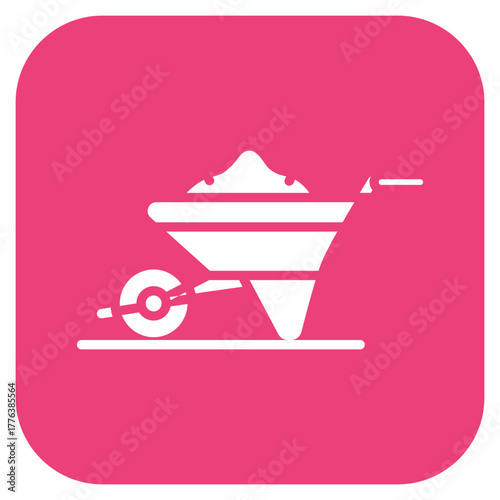 Wheelbarrow Line Color Icon