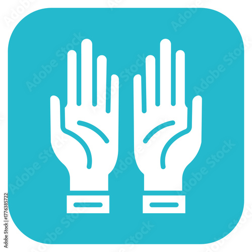 Hands Up Line Color Icon