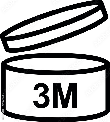 PAO symbol vector illustration period after opening symbol for cosmetics packaging isolated on white background